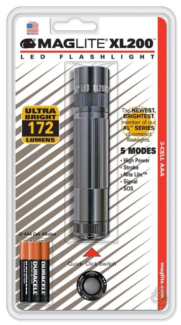 Maglite XL200 3-Cell AAA LED Flashlight Gray Blister Pack
