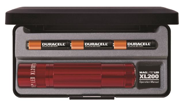 Maglite XL200 3-Cell AAA LED Flashlight Red Presentation Box