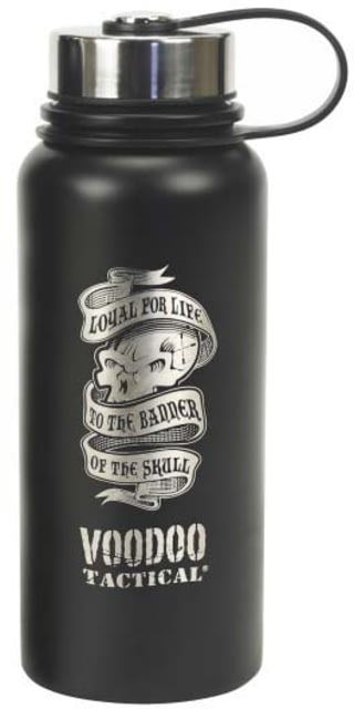 Voodoo Tactical Etched Vacuum Sealed Insulated Bottlee - 900ml 30oz - Black W/ Voodoo Etching 900 ML 30OZ