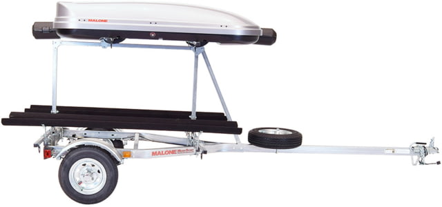 Malone Auto Racks MicroSport LowBed 2 Kayak Trailer Package 2 Sets Bunks Cargo Box Rod Tube Spare Tire