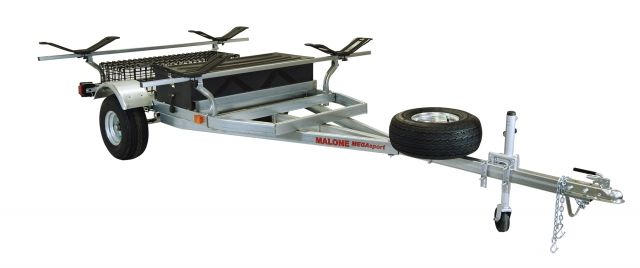 Malone Auto Racks MegaSport 2 Kayak Trailer Pkg Spare Tire 2 Sets MegaWings Storage Basket and Drawer