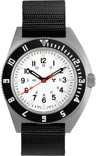 Marathon Arctic Steel Navigator Ssnav On Ballistic Nylon 12in White 41mm