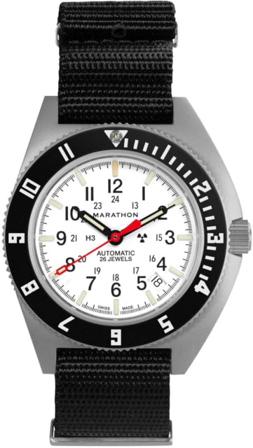Marathon Marathon Arctic Steel Navigator w/ Date Automatic Unisex Watches 41mm Sapphire Nylon Defstan Strap Black