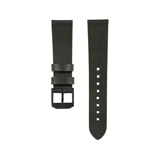 Marathon Marathon Cross Hatch 2-Piece Strap Italian Leather IP Black Buckle 20mm Moss Green Standard