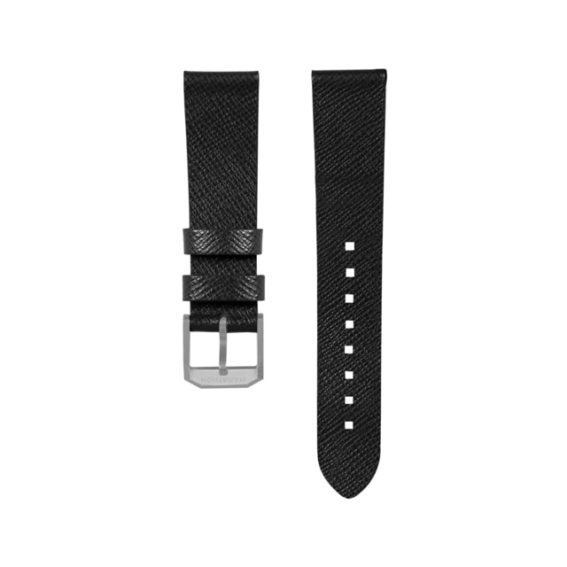 Marathon Marathon Cross Hatch 2-Piece Strap Italian Leather Parkerized Buckle 20mm Black Standard