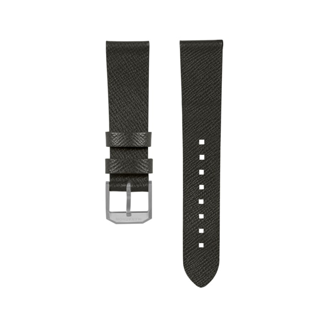 Marathon Cross Hatch 2-Piece Strap Italian Leather Parkerized Buckle 20mm Moss Green Standard