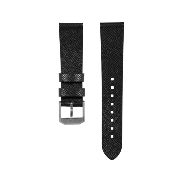 Marathon Cross Hatch 2-Piece Strap Italian Leather Steel Buckle 20mm Black Standard