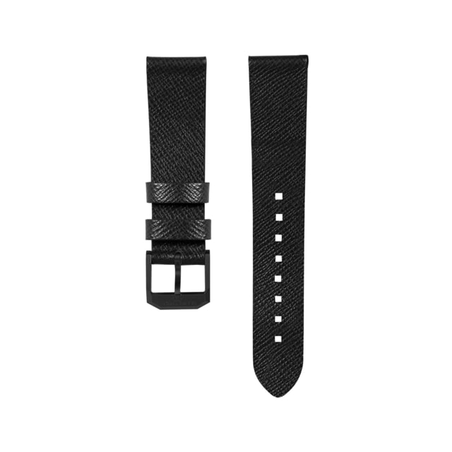 Marathon Marathon Cross Hatch 2-Piece Strap Leather Steel Buckle 20mm Black Standard