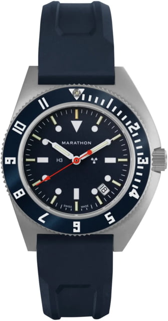 Marathon Navigator Unisex Pilot's Quartz w/ Date Blue Yonder SSNAV-D Watch 41mm Bi-Directional Blue FKM Rubber