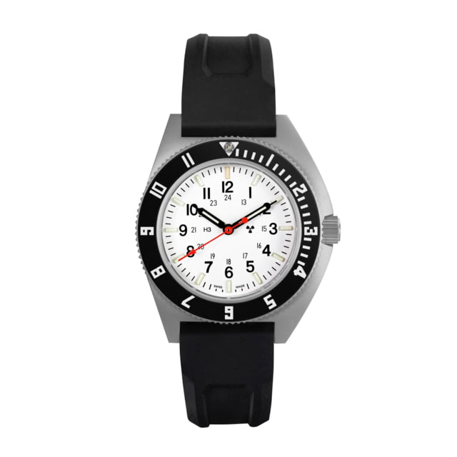 Marathon Rctic Steel Navigator Ssnav On Black 3-Piece Rubber Strap Kit White 41mm