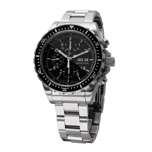 Marathon 46 mm Jumbo Diver/Pilot's Automatic Chronograph w/Stainless Steel Bracelet Black