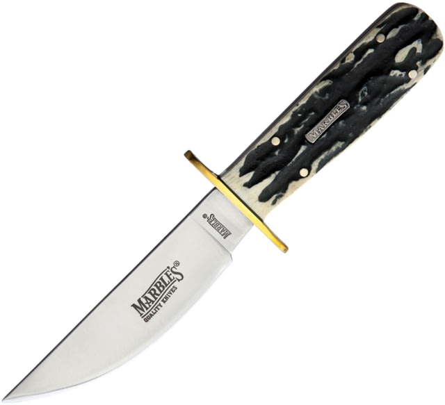 Marbles Cowboy Skinner Stag Bone Knife 4.5" satin finish stainless blade Black stag bone handle KE34 / MR476