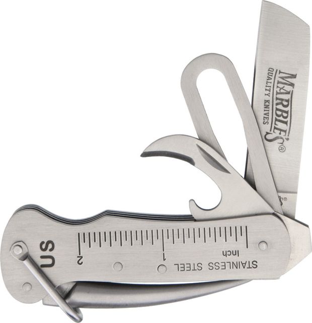 Marbles First Mate Knife Folding KnifeStainless SteelStandard EdgeSheepsfootSatinStainless Handle KB424 /MR405