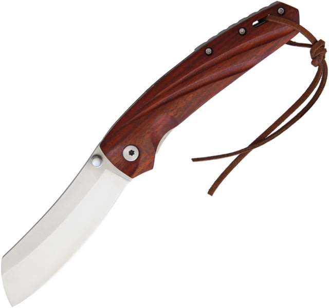 Marbles Wood Linerlock Folding Knife 3.25" satin finish stainless blade Brown sculpted wood handle