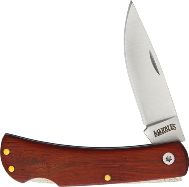 Marbles Wood Lockback Folding Knife 2.5" satin finish stainless blade Brown wood handle  / MR470