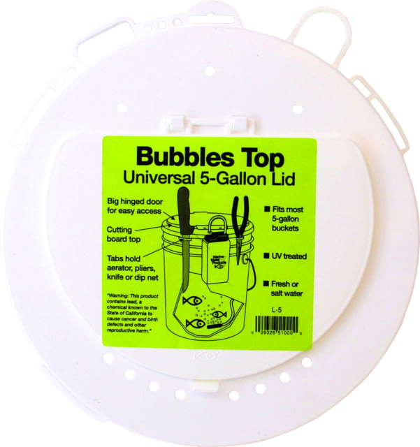 Marine Metal Bubbles Top 5 Gal Universal Lid With Tabs