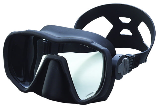 Marine Sports Mask Frameless Single Pane Lens - Hd Tempered Glass - Black
