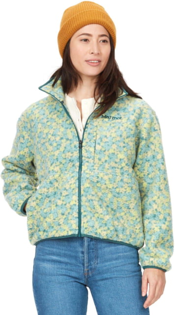 Marmot Aros Printed Fleece Jacket - Women's Limelight Winter Flower Large
