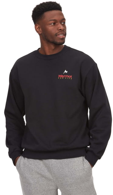Marmot For Life Crew Sweatshirt - Men's Black Extra Large