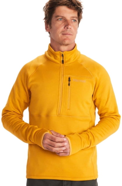 Marmot Olden Polartec 1/2 Zip - Men's Small Yellow Gold