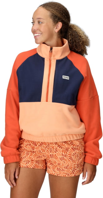 Marmot Marmot Retro Rocklin 1/2 Zip - Women's Fresh Apricot/Arctic Navy/Gnger Blossom L