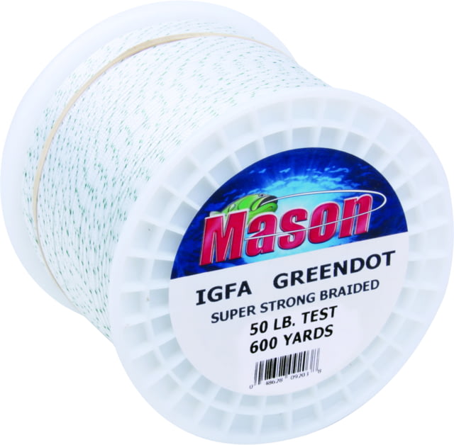 Mason Green Dot Braided Line 50lb 600yd Dacron
