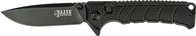 Elite Tactical Backdraft Folding Knife 3.5 in Stainless Steel Drop Point Black