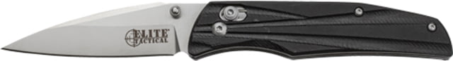 Elite Tactical Traverse Folding Knife 3.5 in Stainless Steel Drop Point Black
