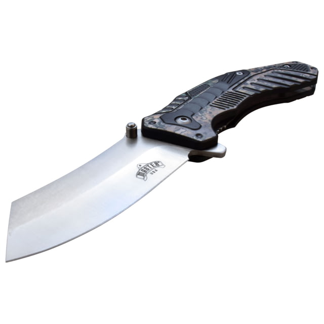 Master USA Cleaver Spring Assisted Knife 3.25 in 3Cr13 Stainless Steel Stainless Steel Grey/Brown