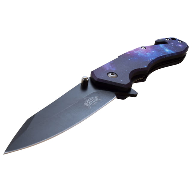 Master USA Drop Point Spring Assisted Knife 3.25 in 3Cr13 Stainless Steel Stainless Steel Black/Blue