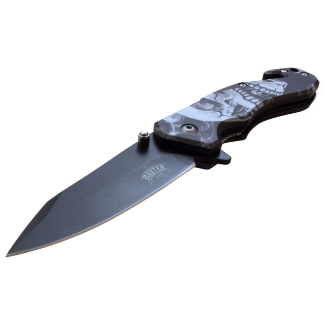 Master USA Drop Point Spring Assisted Knife 3.25 in 3Cr13 Stainless Steel Stainless Steel Black/Grey