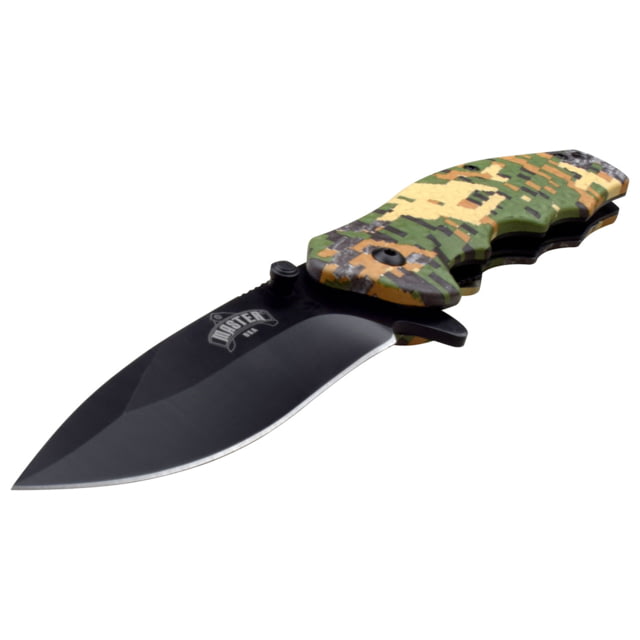 Master USA Drop Point Spring Assisted Knife 3.25 in 3Cr13 Stainless Steel Stainless Steel Digital Camo