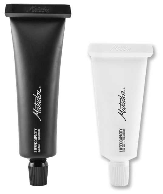 Matador Refillable Toothpaste Tubes - 2-Pack Black/White