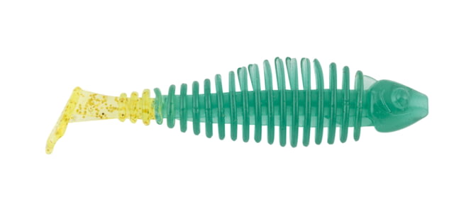 Matzuo Gaikotsu 3.5in Ribbed Swimmer 8pk Green Chart Glitter