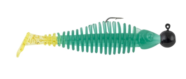 Matzuo Gaikotsu Pre-Rigged Swimmer 3.5in 3pk 1/8th oz Green Chart Glitter