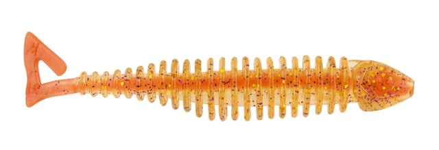 Matzuo Gaikotsu Ribbed Curl Tail 4" 8pk Fire Tail Gold