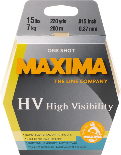 Maxima HV Mono Line 1-Shot Spool 8lb 220yd Bright Yellow