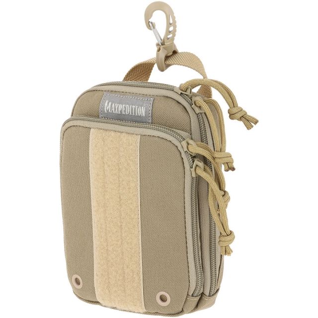 Maxpedition ZipHook Medium Pocket Organizer 5in x 1.75in x 7in Khaki Medium