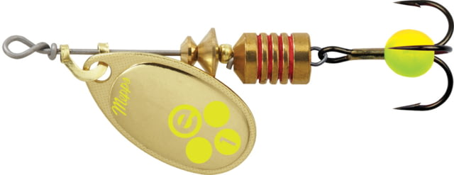 Mepps Aglia-e In-Line Spinner 2in 1/8 oz Treble Hook w/Egg Gold Hot Chartreuse BE1 GHC