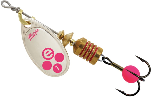 Mepps Aglia-e In-Line Spinner 2in 1/8 oz Treble Hook w/Egg Silver-Hot Pink BE1 SHP