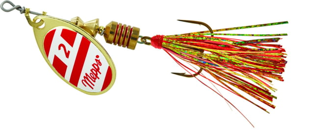 Mepps Aglia Flashabou In-Line Spinner 1/6 oz Red/White-Red/Gold B2FT G/RW-RG