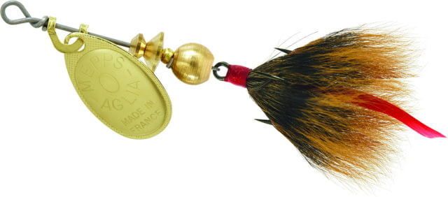 Mepps Aglia In-Line Spinner 1/12 oz Dressed Treble Hook Gold Blade & Brown Tail B0ST G-BR