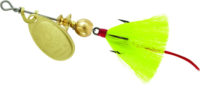 Mepps Aglia In-Line Spinner 1/12 oz Dressed Treble Hook Gold Blade & Yellow Tail B0ST G-Y