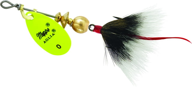 Mepps Aglia In-Line Spinner 1/12 oz Dressed Treble Hook Hot Chartreuse Blade & Gray Tail B0ST HC-G