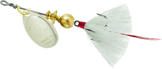 Mepps Aglia In-Line Spinner 1/12 oz Dressed Treble Hook Silver Blade & White Tail B0ST S-W