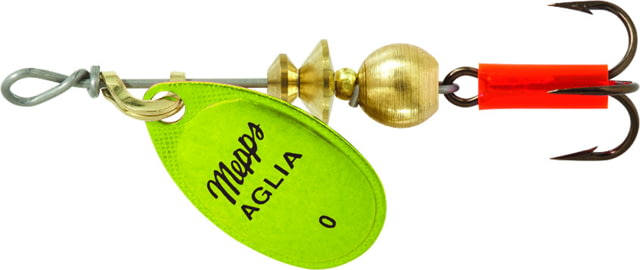 Mepps Aglia In-Line Spinner 1/12 oz Plain Treble Hook Chartreuse & Platinum Blade B0 CHP