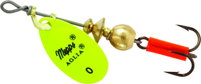 Mepps Aglia In-Line Spinner 1/12 oz Plain Treble Hook Hot Chartreuse Blade B0 HC