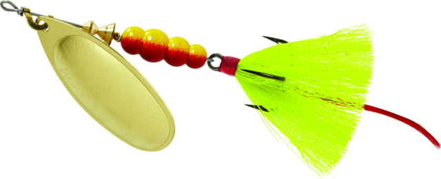 Mepps Aglia In-Line Spinner 1/2 oz Dressed Treble Hook Gold Blade & Yellow Tail B5ST G-Y