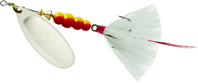 Mepps Aglia In-Line Spinner 1/2 oz Dressed Treble Hook Silver Blade & White Tail B5ST S-W