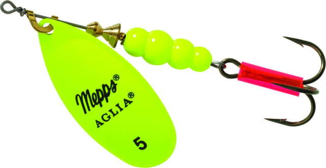 Mepps Aglia In-Line Spinner 1/2 oz Plain Treble Hook Hot Chartreuse B5 HC